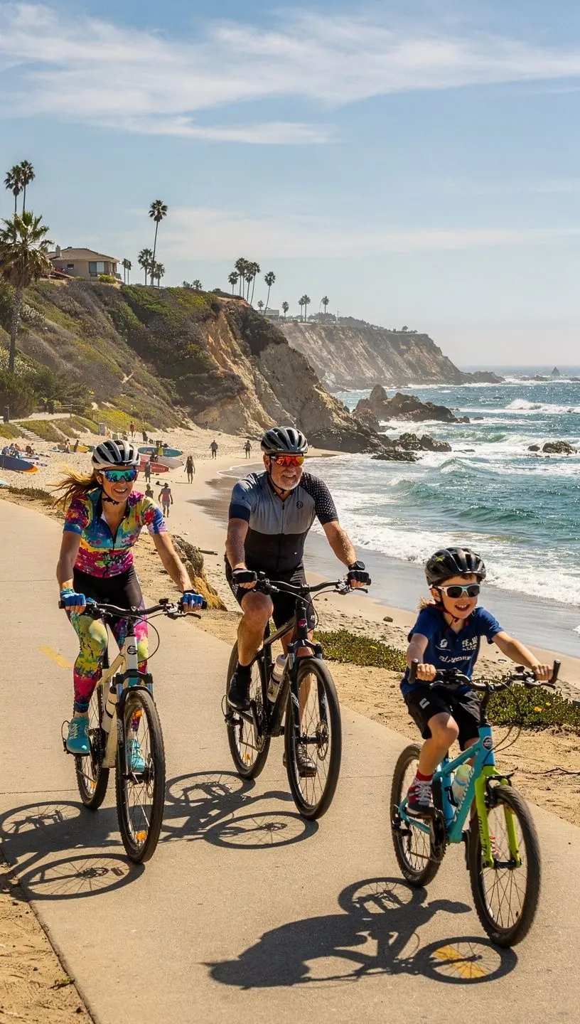 Map highlighting a curated route connecting major California cities and picturesque coastal viewpoints.